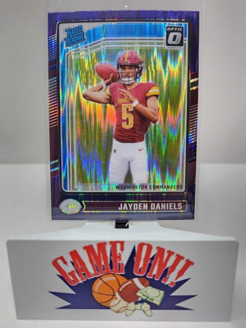 2024 Panini Donruss Optic #248 Jayden Daniels Purple Shock Rated Rookie RC sc