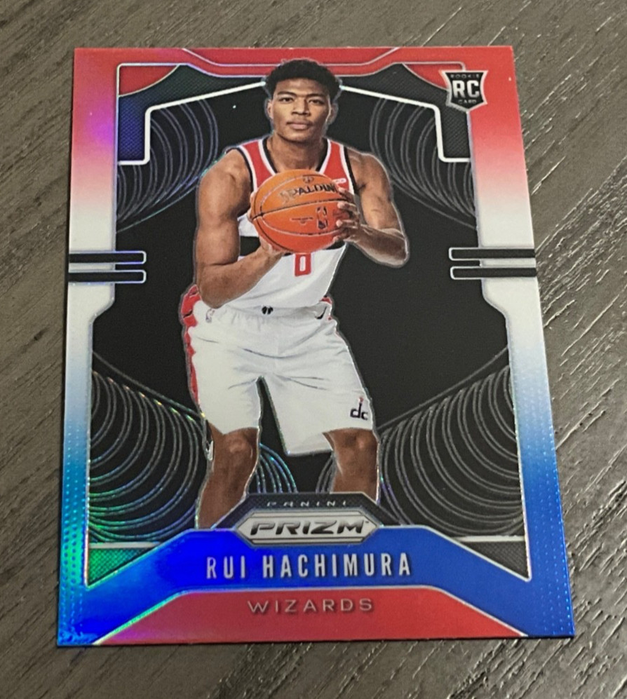 2019-20 Panini Prizm # 255 Rui Hachimura Rookie Red White Blue Prizm Wizards Rc