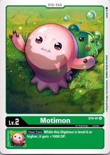 Motimon ST4-01 Uncommon Green In-Training (Lv2) Digimon Card CCG 