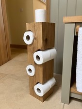 Oak toilet roll holder free standing