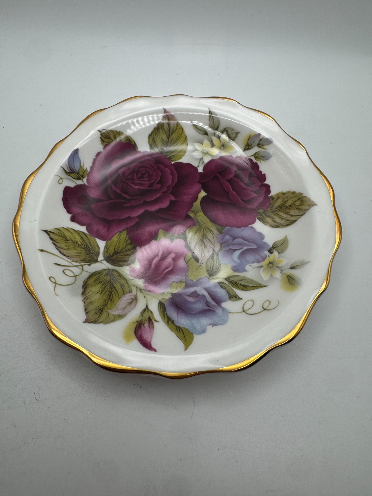 Vintage Heritage Regency English Bone China Butter Pat Plate Made England Roses