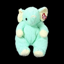 Vintage Baby Ty Elephantbaby Plush 10" Mint Green Yellow Rattle Tylon 2000