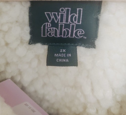 Wild Fable Womens Sherpa Lined Jacket Cozy Style Ivory Size 2XL - Picture 3 of 7