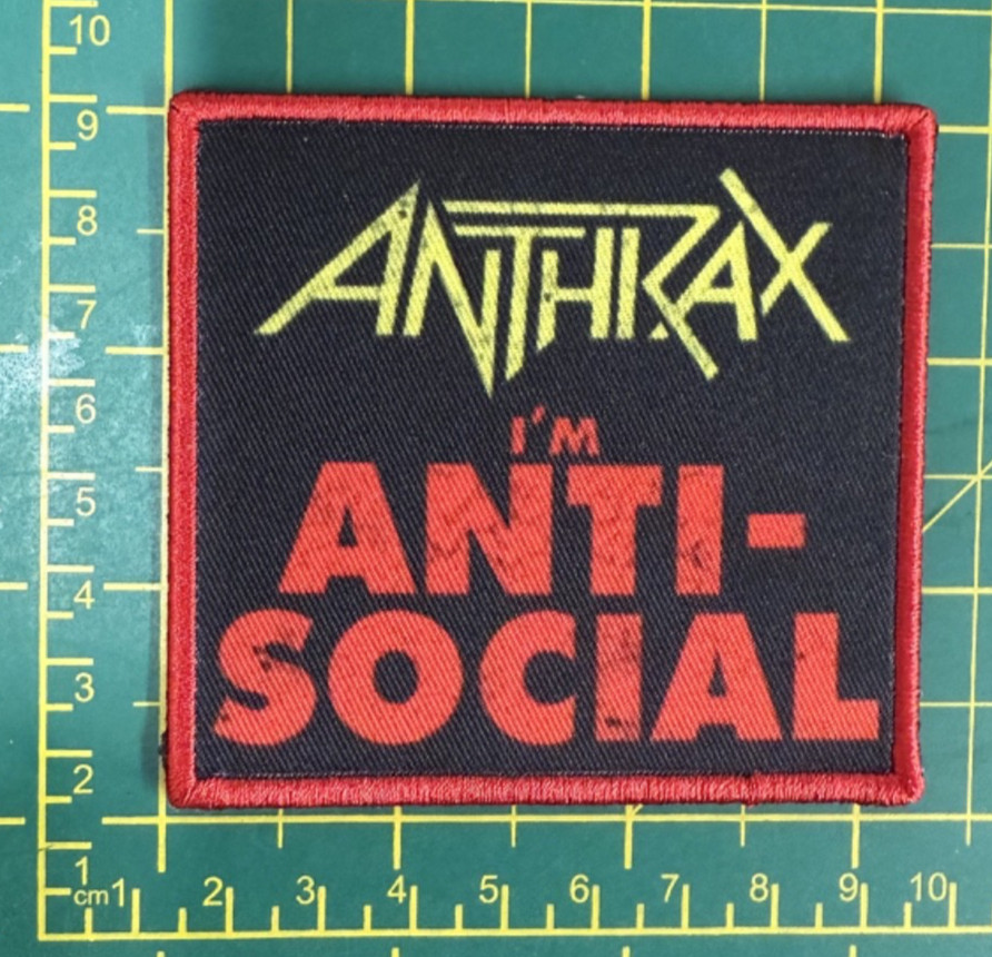 Anthrax Anti Social Printed Sew Or Iron On Patch Officially Licensed