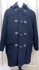 Sea & Sky Wool Blend Duffle Coat Men’s M Navy Toggle Hooded Classic