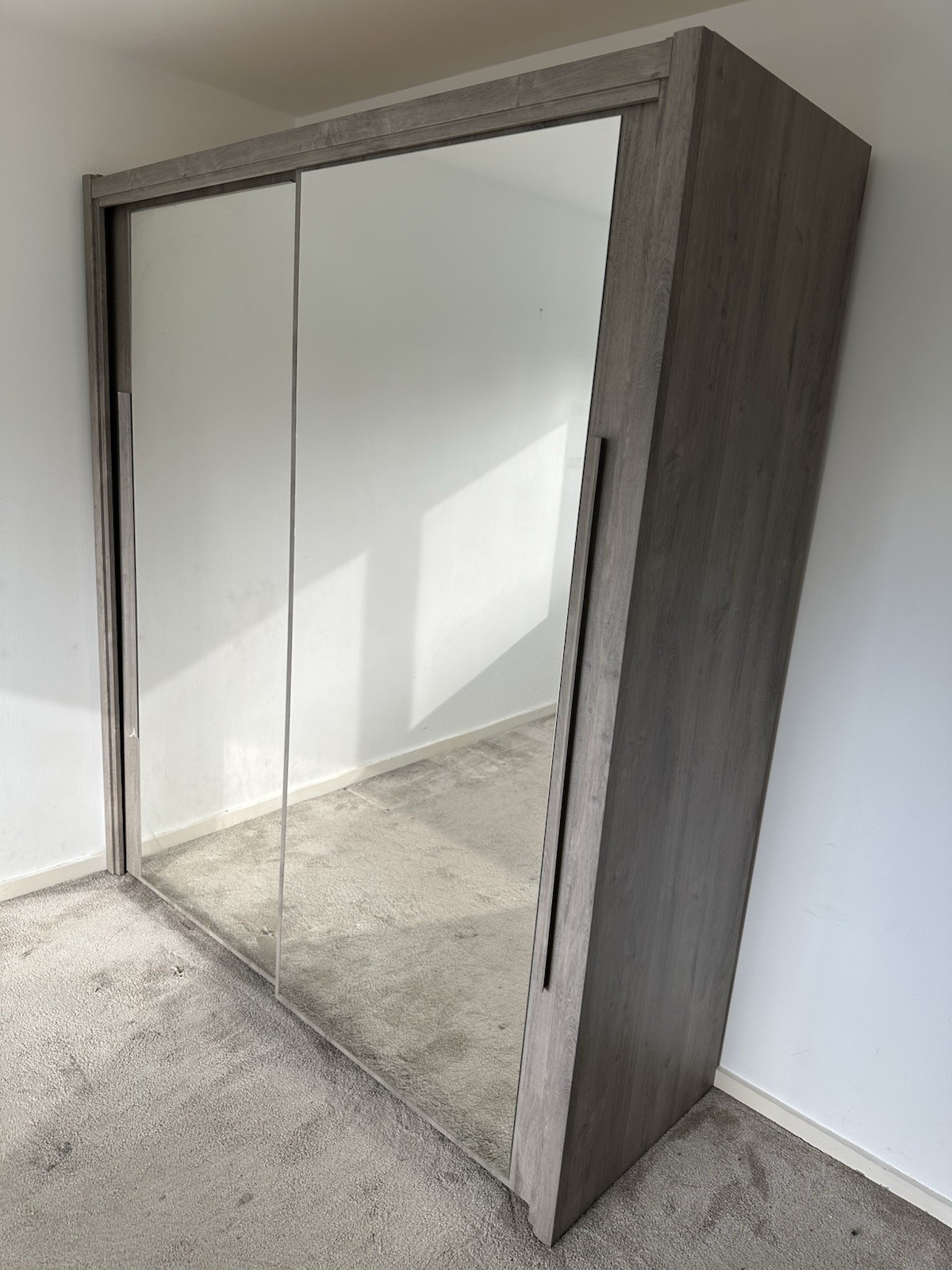 Gami Grey 2-Door Mirrored Sliding Wardrobe 205x183cm - Solihull
