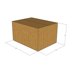 150 16x12x9 Kraft Brown Corrugated Shipping Boxes 32 ECT Single-Wall New