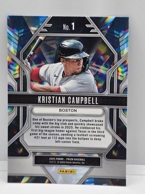 2025 Panini Prizm Kristian Campbell Prizmatic (RC) #1 Boston Red