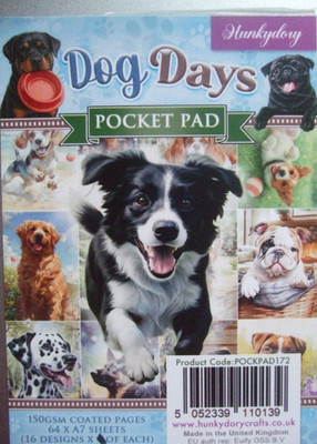 Hunkydory 2 Stück 16 Dog Days A7 Taschenpolster siehe Beschreibung
