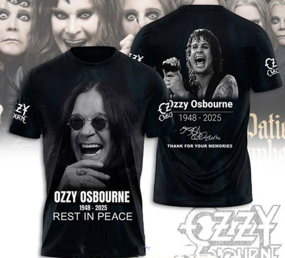 Rare! Ozzzy Osbourne 1948 - 2025 3D Shirt Unisex Concert S to 5XL EL762