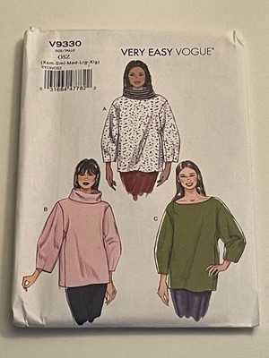 Vogue V9330 Very Easy Top Sewing Pattern OSZ XS-XL Uncut Complete