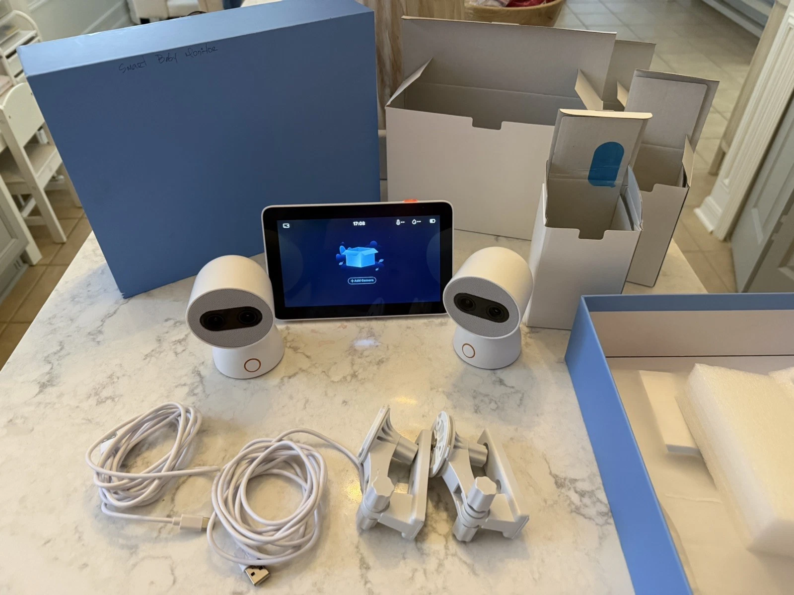 Simsky Split Screen Video Baby Monitor with 2 Cameras 4MP Cameras with 6X Zoom