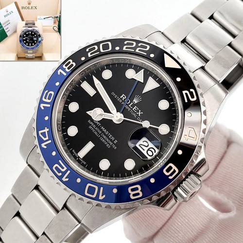 2017 Rolex Batman GMT-Master II Steel Oyster 40mm Watch 116710...