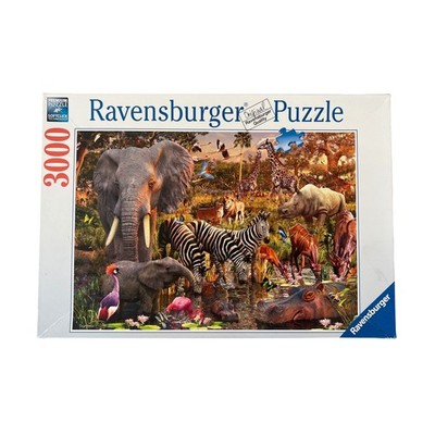 Ravensburger 3000 Piece Jigsaw Puzzle African Animal Watering Hole Complete