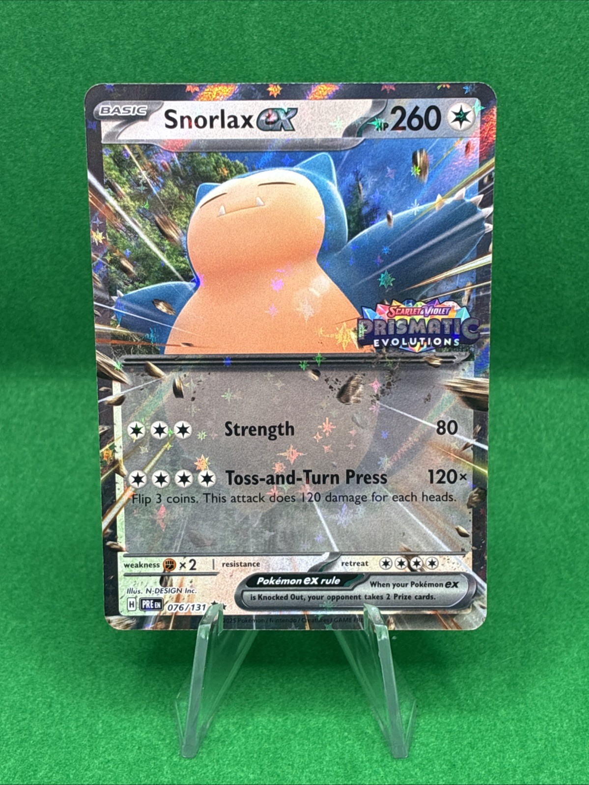 Snorlax ex (Prismatic Evolution Stamped) 076/131 - Holo Pokemon NM