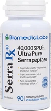 Serra-Rx 40,000 SPU Serrapeptase - Acid-Resistant Proteolytic Systemic Enzyme, N