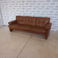 Divano Vintage 3 Posti Stile Coronado Similpelle Marrone Italia Design Anni 80