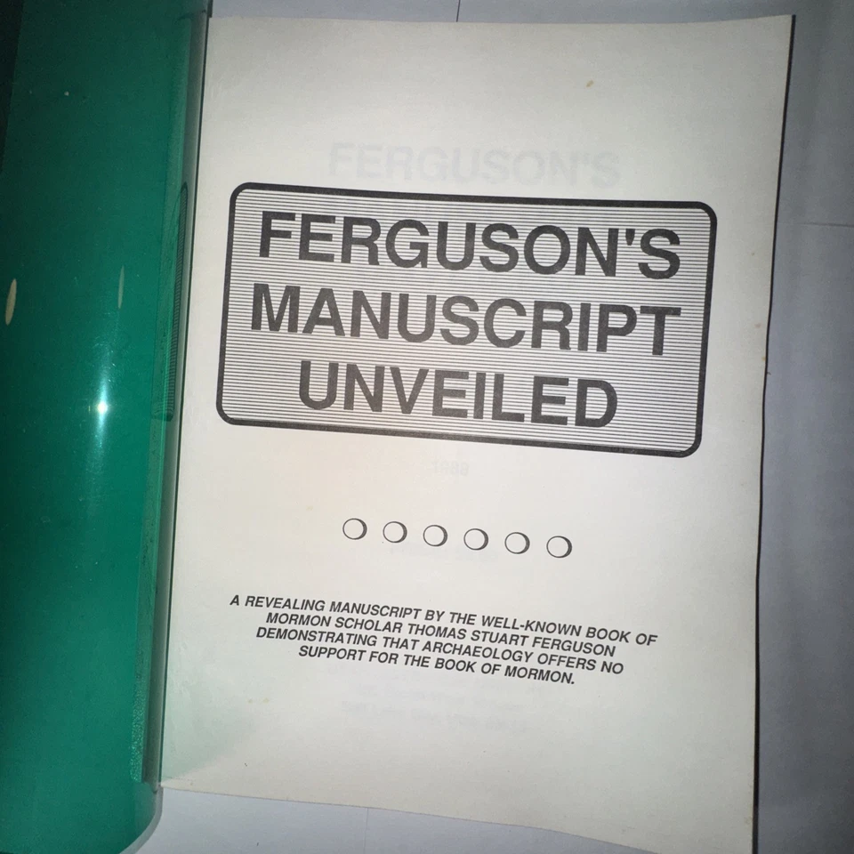 Ferguson’s Manuscript Unveiled, By Jerald And Sandra Tanner, 1988, 29 pp. Foto 2 de 4