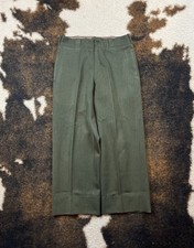Vintage 70s Wool Trousers 31x27 Green Preppy Tailored Dark Academia Minimalist