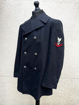 Vintage 1977 datiert U.S Navy eingeworben Wolle Erbse Kühlmantel USN-42'' Brustumfang