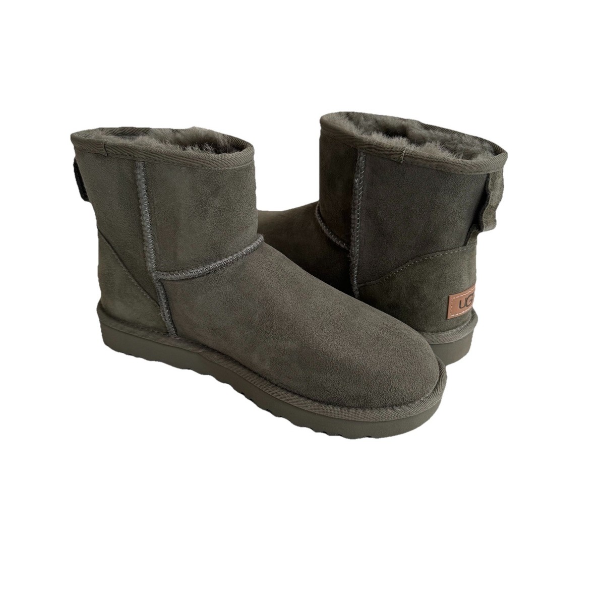 UGG CLASSIC MINI II MOSS GREEN SHEARLING WATER RESISTANT BOOT US 7