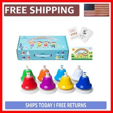 Rainbow Diatonic Hand Bells Set for Kids - Enchanting Musical Learning Toy wi...