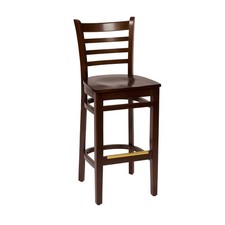 Oak Street Mfg WB101WAWA Ladderback Walnut All Wood Barstool