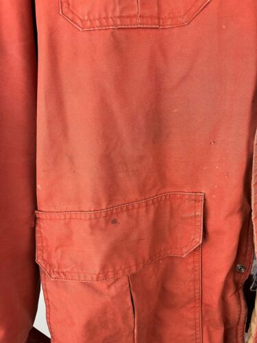 Vintage Snow Lion Orange Puffer Winter Jacket Mens Medium Full Zip Hooded Coat - Picture 6 of 16