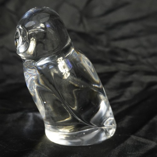 Night Owl Hand Blown Clear Glass Home Decor Art 3in Miniature Sculpture Figurine - Picture 9 of 11