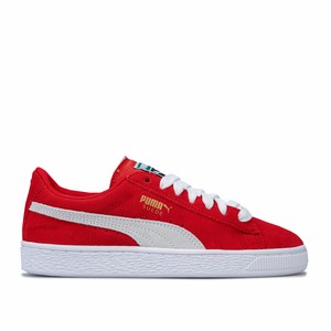 puma red suede trainers