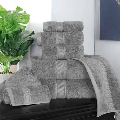 Madison Egyptian Cotton Pile Plush Heavyweight Absorbent Soft 8 Piece Towel Set - Picture 21 of 195