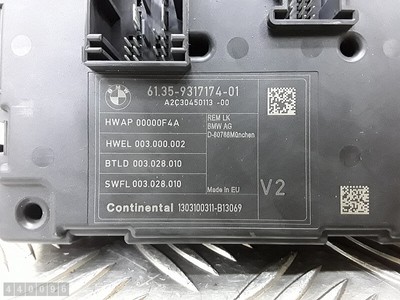 2013 BMW 3 SERIES F30 ECU CONTROL UNIT 6135931717401 A2C30450113 
