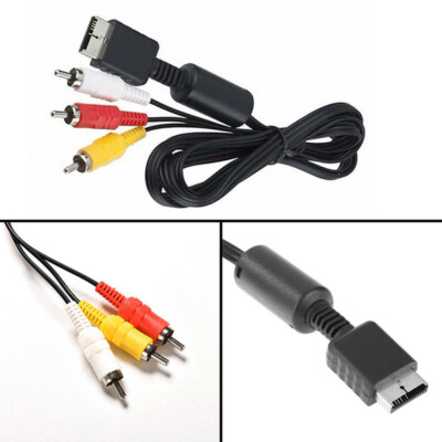 Multi Out AV Cord Video/Audio Cable 3 RCA Flat For Playstation PS PS2 PS3 'yg
