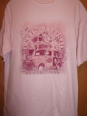 DESTIN FL BASS PRO SHOPS pink M t shirt