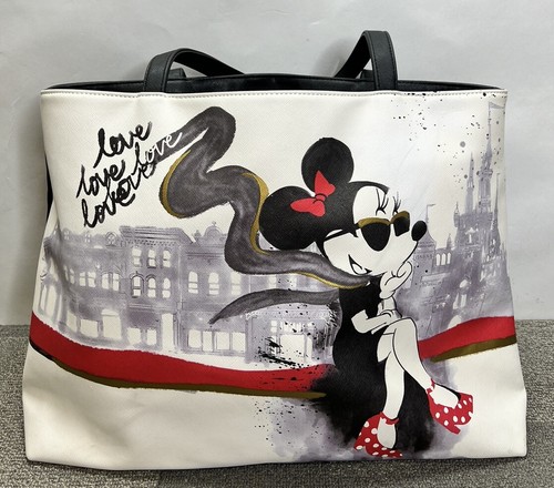 Disney Parks Esclusiva Grande Borsa Weekender Minnie Mouse Love Bag 17" x 12" x 5" - Foto 17 di 17