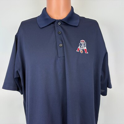 Adidas New England Patriots Golf Polo Shirt Mens Size L Blue NFL Clima Lite 