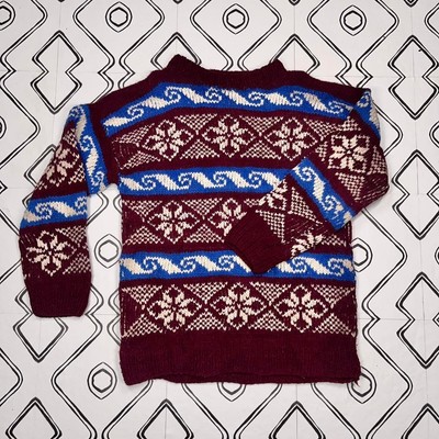 Amos & Andes Vintage/Retro 80s/90s Red White Blue Wool Pullover 