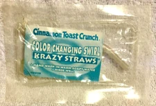 NIP Vintage General Foods Cinnamon Toast Crunch Cereal Prize Toy Krazy Straw