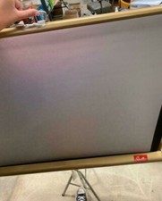 Vintage Portable Roll Up Projector Screen with Tripod, Instructions, and Box