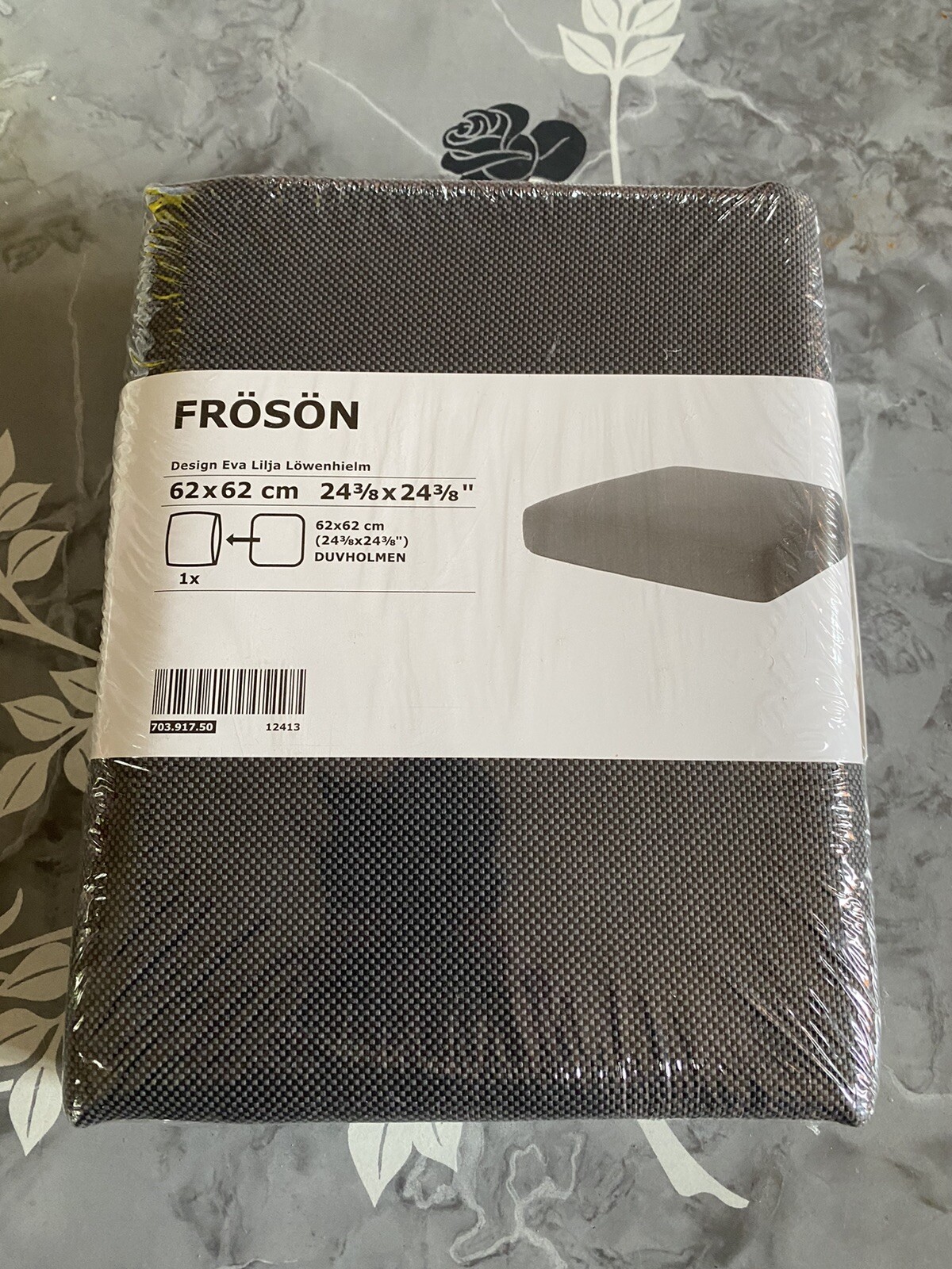 IKEA FROSON CHAIR PAD CUSHION Cover, Dark Gray, 243/8”x243/8” 703.917