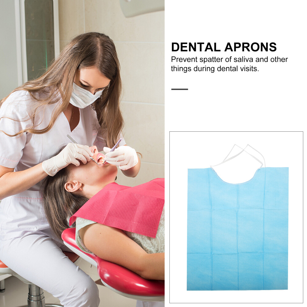 30Pcs Disposable Patient Bib Patient Bibs Dental Disposable Waterproof