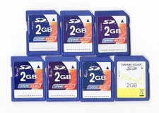Lot Of 7x Dane-Elec 2GB SD Camera Memory Cards