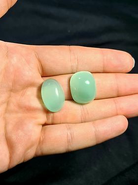 Chalcedony Cabochons High Quality In Aqua Green Colour AAA Quality Cabochons - Bild 5 von 5