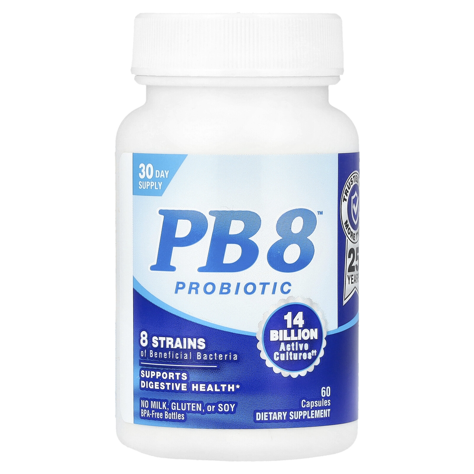 Nutrition Now PB8 Original Formula 60 капсул без бисфенола А, без яиц, без глютена,