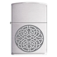 Zippo Lighter - Trevco Celtic Knot Brushed Chrome - ZCI005046