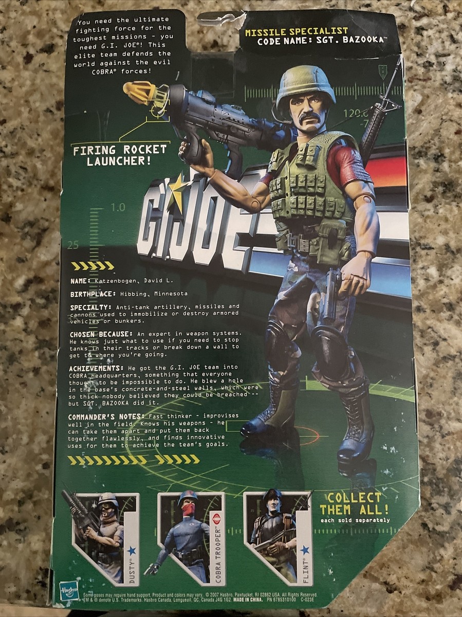 GI Joe Missile Specialist Code Name Sgt Bazooka 12