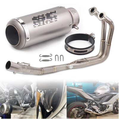 Full System Exhaust Muffler Header Pipe For Kawasaki Z400 Ninja 400 2017-2022