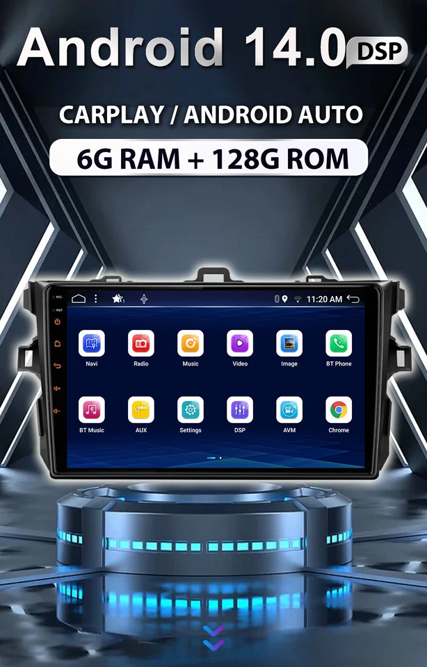 Android 14 Auto Radio CarPlay Für Toyota Corolla 2006-12 Navi GPS RDS SWC 8-Kern - Bild 3 von 4