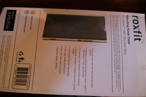 Roxfit Sony Xperia XA2 Ultra Slim Standing Book Case Black Gold URB5179G - Zdjęcie 3 z 4