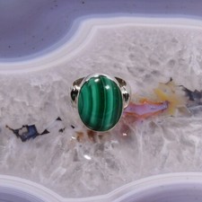 Malachit Ring, 925er Silber, Edelsteinring (23030), Edelsteinschmuck, Schmuck